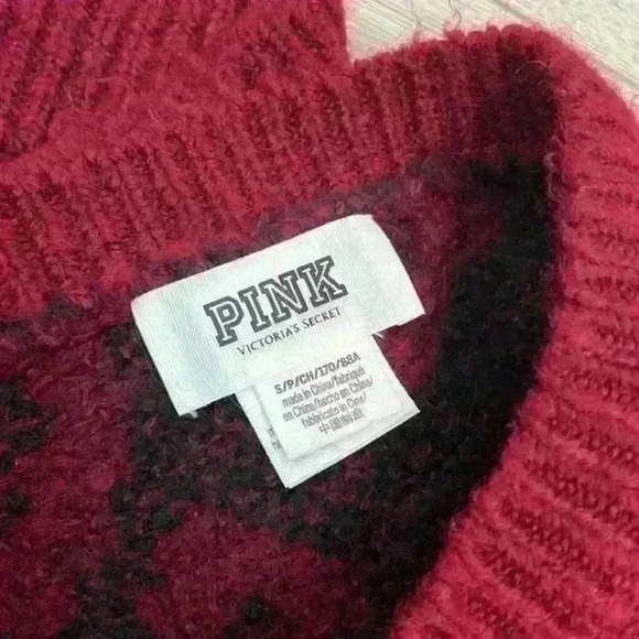 Victoria's Secret PINK Maroon Cheetah Print Sweater Size Small - Picture 5 of 7